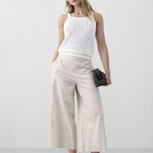 Banana Republic Linen Wide Leg Cropped Pants